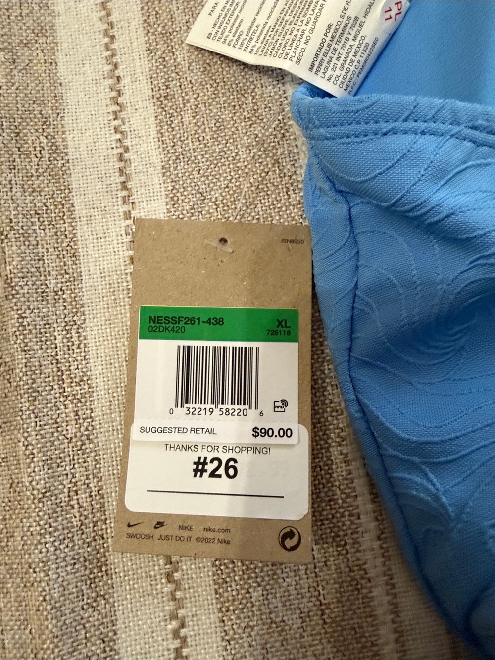 Nike Women’s Sky Blue Textured One-Piece Swimsuit - Picture 6 of 12
